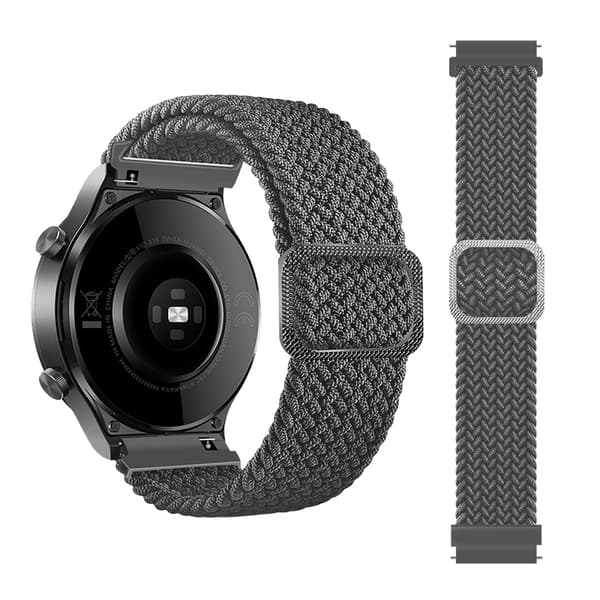 INF 20 mm:n nailonranneke Huaweille, Xiaomille, Garminille, Samsungille Harmaa
