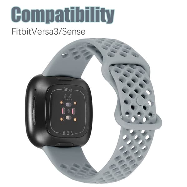 INF Silikone urrem til Fitbit Versa 3 / Fitbit Sense Grå
