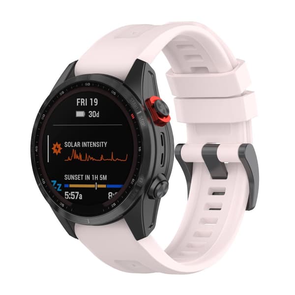 INF Silikoninen kellon ranneke Garmin Quatix 7 Prolle 22mm Vaaleanpunainen