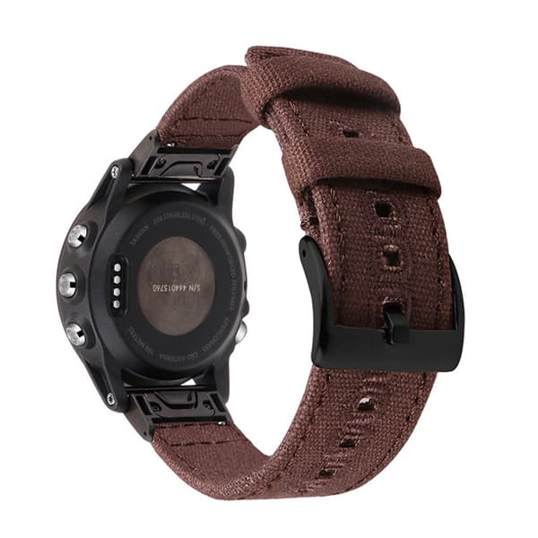 INF Laadukas kangasranneke Garmin-kelloon Ruskea L