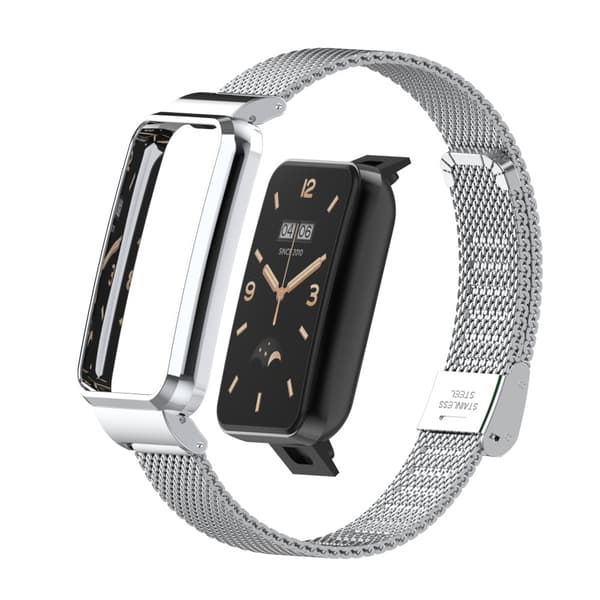 INF Klockarmband i rostfritt stål med skyddsram för Xiaomi Band 7 Pro