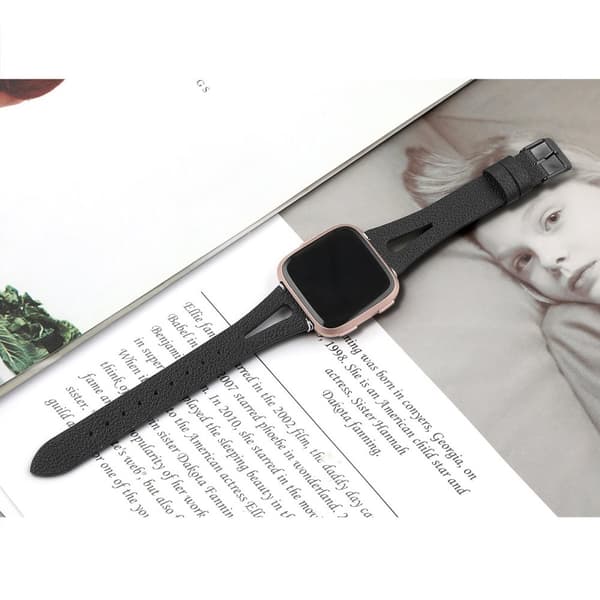 INF Klockarmband i Äkta Läder för Fitbit Versa Smartklocka