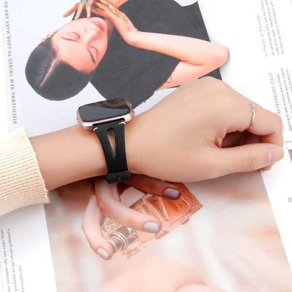 INF Klockarmband i Äkta Läder för Fitbit Versa Smartklocka