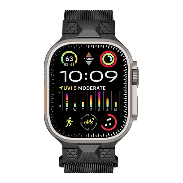 INF Klockarmband i Rostfritt Stål för Apple Watch 42/44/45/49 mm Svart