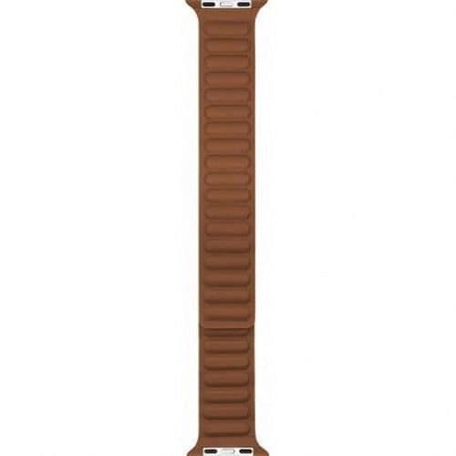 Läderrem för Apple Watch 42-44-45-49mm BIGBEN CONNECTED Mörk orange