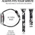 Miniatyrbild 7 av 7: Apple Watch 38/40/41mm Stilrent Läderarmband Mercy - Svart/Vit Blomma