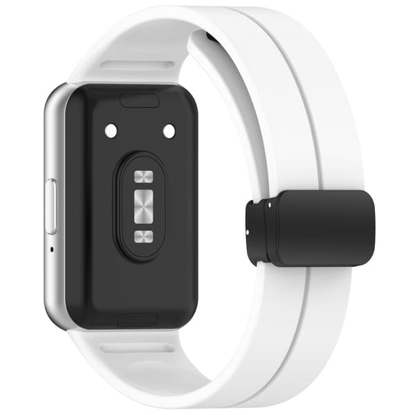 INF Magneettisella sulkimella varustettu silikonikellon hihna Samsung Galaxy Fit 3:lle (SM-R390) Valkoinen