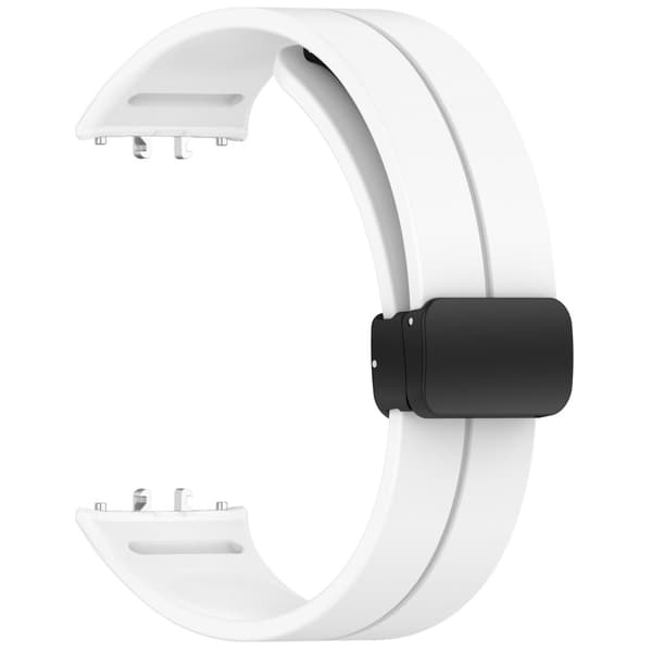 INF Magneettisella sulkimella varustettu silikonikellon hihna Samsung Galaxy Fit 3:lle (SM-R390) Valkoinen