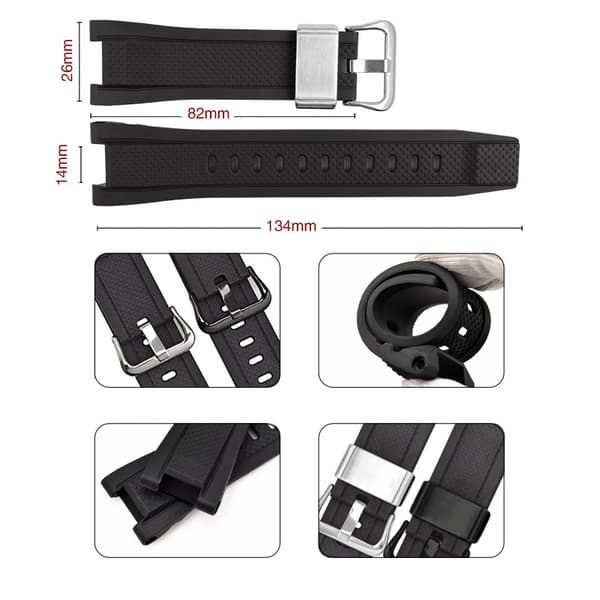 Klockarmband med silverspänne för Casio GST-W300G/GST-W300/GST-S300G/GST-S300