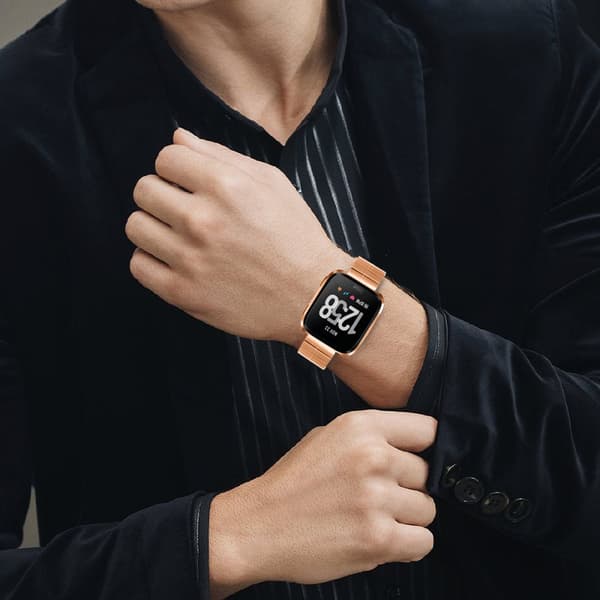 INF Ruostumattomasta teräksestä valmistettu rannekello Huawei GT2/3/Huami/Samsung 22mm