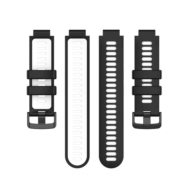 Silikoniranneke Garmin Forerunner 220 / 735XT / 235 - musta/valkoinen