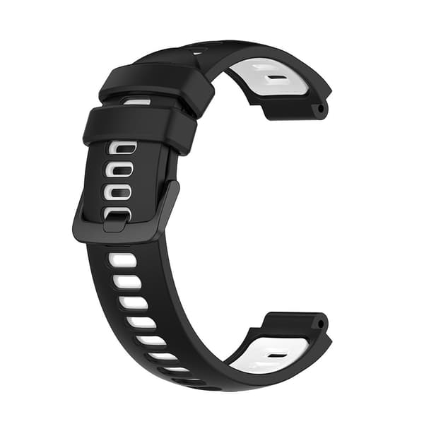 Silikoniranneke Garmin Forerunner 220 / 735XT / 235 - musta/valkoinen