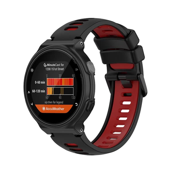 Silikonearmbånd til Garmin Forerunner 220 / 735XT / 235 - Sort/Rød