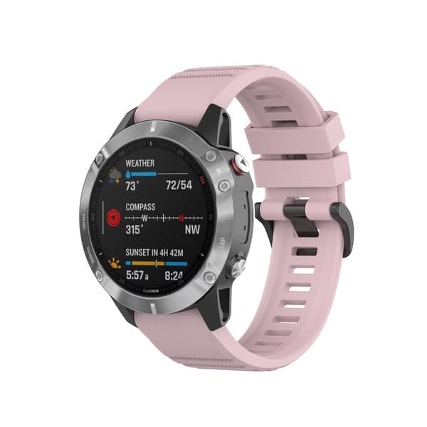 Armband i silikon till Garmin Fenix 6 - 22mm - Rosa