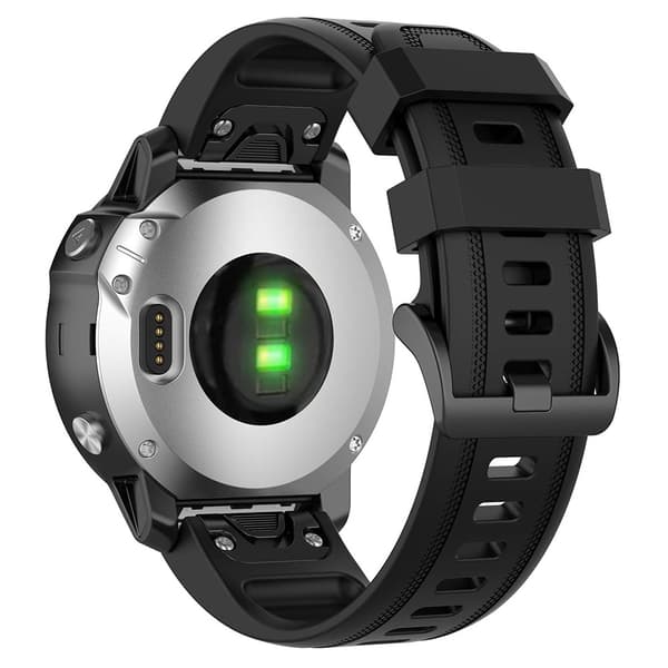 Silikoninen ranneke Garmin Fenix ​​​​6S:lle - 20 mm - musta