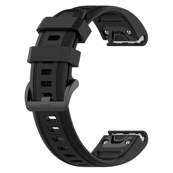 Silikoninen ranneke Garmin Fenix 6S:lle - 20 mm - musta