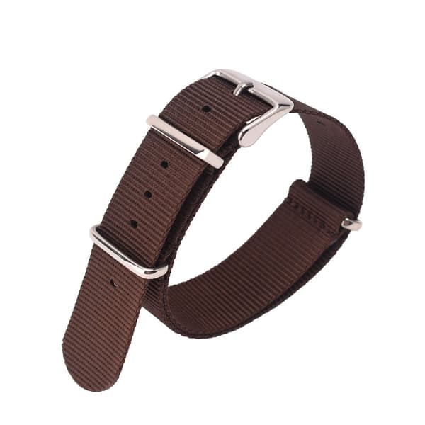 Erstatningsklokkerem nylon klokkerem 18 mm Brun