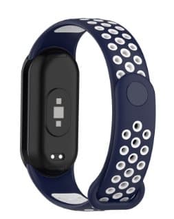 INF Silikonestrop til Xiaomi Mi Band 8 Hvid+blå
