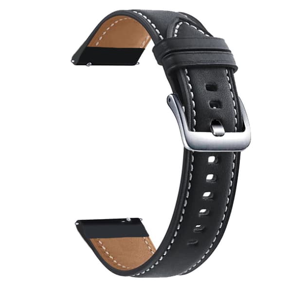 INF Klockarmband - Svart (Silverspänne) - 20mm
