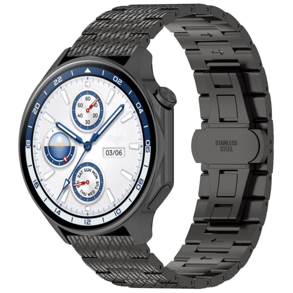 INF Teksturert stålstropp for Garmin Forerunner 165/165 Music/168/168 Music/D2 Air X10/Bounce/vivoactive 5/Active 5/VivoMove Trend/venu SQ2/vivomove s