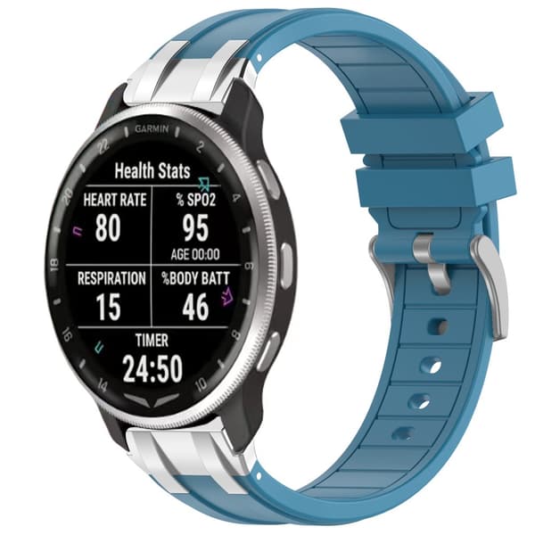 INF Premium silikonikellon ranneke 22mm Garminille, Samsungille, Huaweille (hopeasolki)