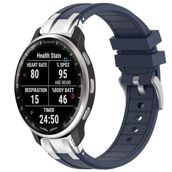 INF Premium silikonikellon ranneke 22mm Garminille, Samsungille, Huaweille (hopeasolki)
