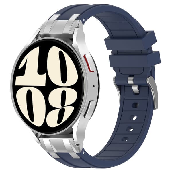 INF Premium silikonklokkerem 20 mm for Garmin, Samsung, Huawei (sølvspenne)