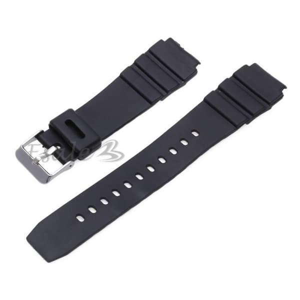 Svart silikonarmband - barn - stiftspänne - 18mm