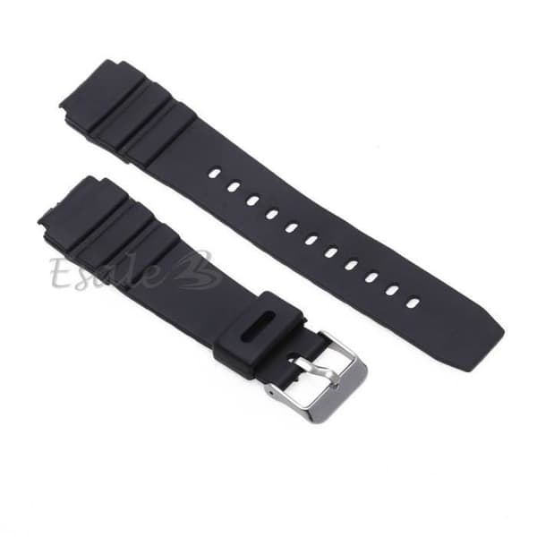 Svart silikonarmband - barn - stiftspänne - 18mm