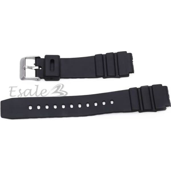 Svart silikonarmband - barn - stiftspänne - 18mm