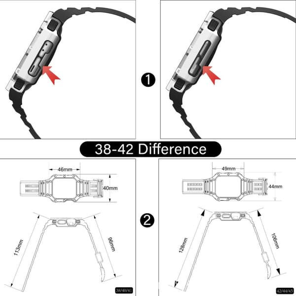 INF Klockarmband för Apple Watch - 42/44/45mm Vit 11.3x9.6x1 cm