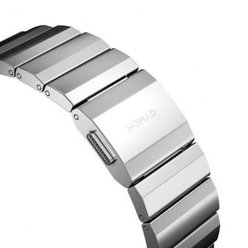 Armband V2 för Apple Watch 1-9 och SE 42-44-45mm Nomad Silver - Grå - Titan - Stål