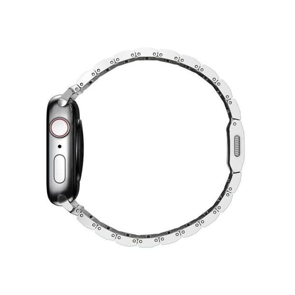 Armband V2 för Apple Watch 1-9 och SE 42-44-45mm Nomad Silver - Grå - Titan - Stål