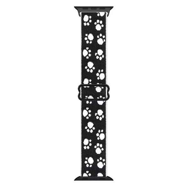 Apple Watch kompatibelt Nylon-armband SVART m TASSSAR 42/44/45mm