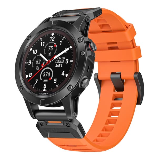 INF 22 mm:n kellohihna Garmin Fenix 3/5/5X/6X/7X:lle Oranssi