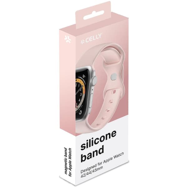 Armband till Apple Watch 42/44/45mm Silikon Rosa