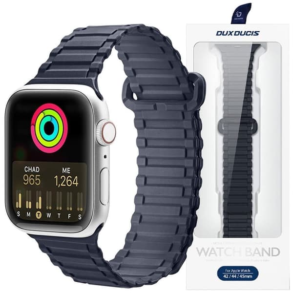 Dux Ducis-rem (panserversjon) Apple Watch Ultra, SE, 8, 7, 6, 5, 4, 3, 2, 1 (49, 45, 44, 42 mm) magnetisk silikonarmbånd, blå