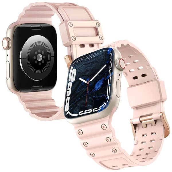 Armbånd Triple Protection Apple Watch SE armbånd, 8, 7, 6, 5, 4, 3, 2, 1 (41, 40, 38 mm) armbånd rosa