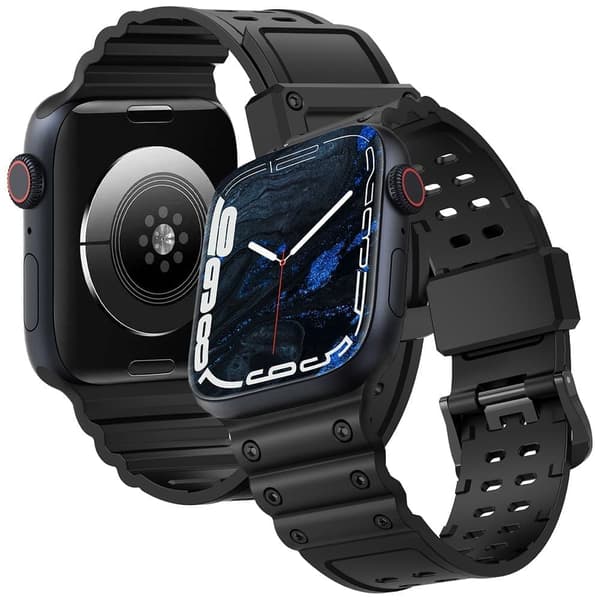 Stropp Triple Protection Apple Watch SE Armbånd, 8, 7, 6, 5, 4, 3, 2, 1 (41, 40, 38 mm) Armbånd Svart