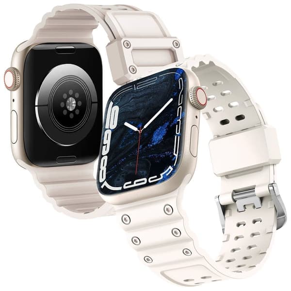 Strap Triple Protection Apple Watch Ultra, SE, 8, 7, 6, 5, 4, 3, 2, 1 (49, 45, 44, 42 mm) armbånd beige