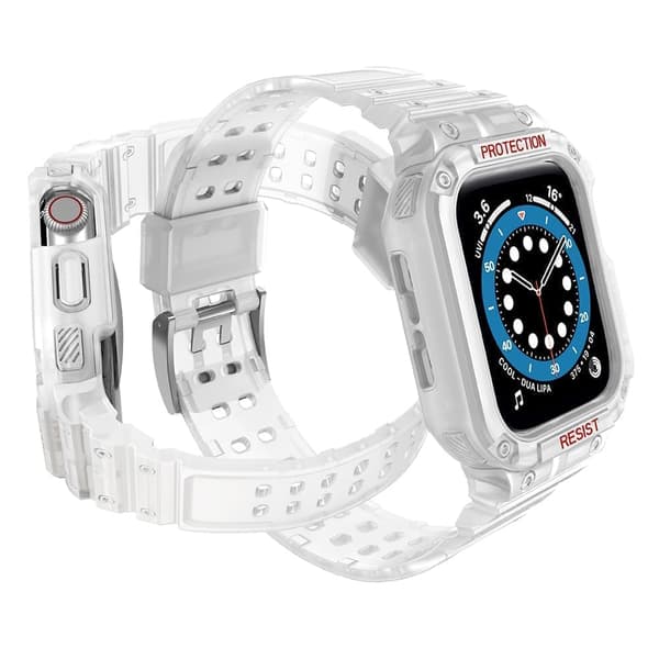 Beskytt armbåndet med etui Apple Watch 7/6/5/4/3/2/SE (41/40/38mm) etui pansret klokkedeksel hvit