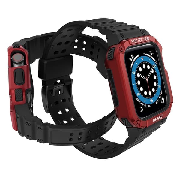 Beskytt armbåndet med etui Apple Watch 7 / 6 / 5 / 4 / 3 / 2 / SE (45 / 44 / 42 mm) etui pansret klokkedeksel svart