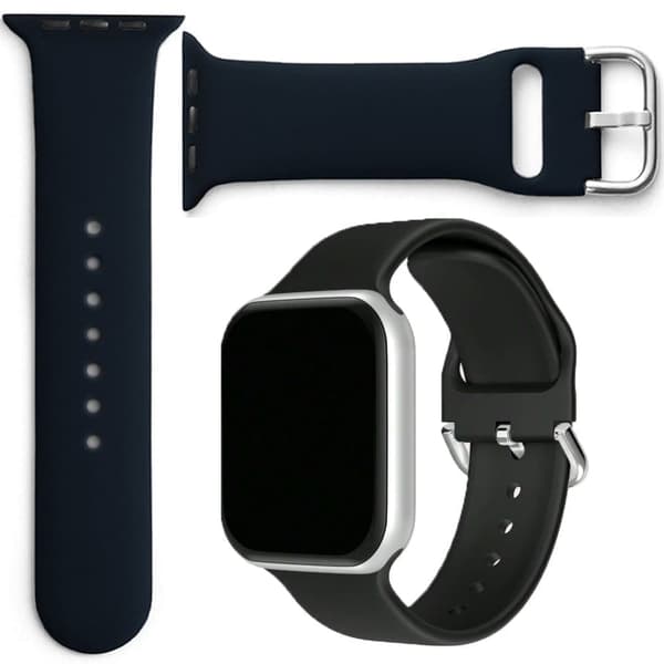 Silikonrem APS silikonrem for klokke 8 / 7 / 6 / 5 / 4 / 3 / 2 / SE (41 / 40 / 38mm) Armbåndsur Armbånd Svart