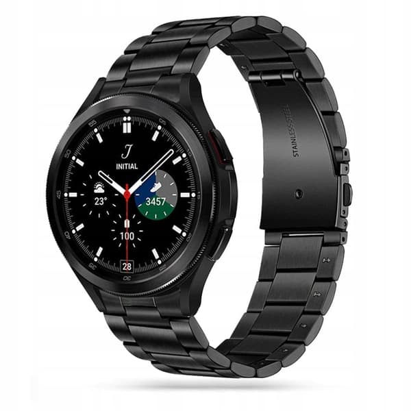 TEKNISK BESKYTTELSE RUSTFRI SAMSUNG GALAXY WATCH 4 / 5 / 5 PRO / 6 / 7 / FE SVART