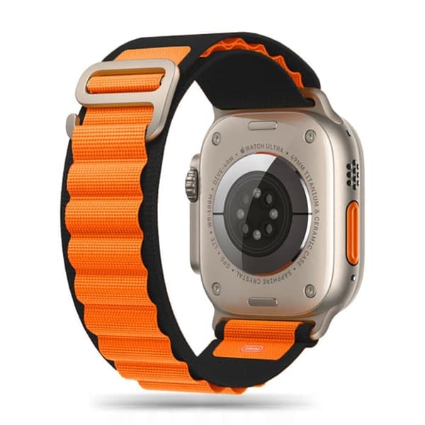 TECH-PROTECT NYLON PRO APPLE WATCH 4 / 5 / 6 / 7 / 8 / 9 / SE / ULTRA 1 / 2 (42 / 44 / 45 / 49 MM) SVART / ORANSJE