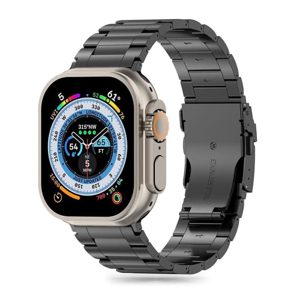 TECH-PROTECT STAINLESS PRO APPLE WATCH 4 / 5 / 6 / 7 / 8 / 9 / SE / ULTRA 1 / 2 (42 / 44 / 45 / 49 MM) SVART