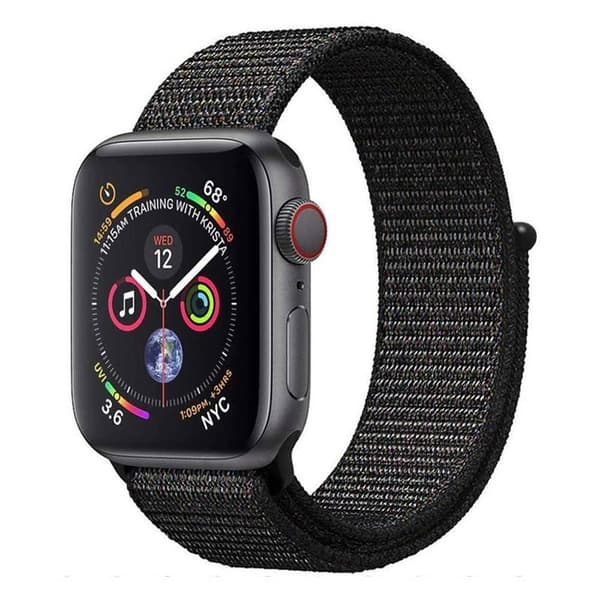 Nylon klokkereim Apple Watch 5 (44mm) - Black Pink