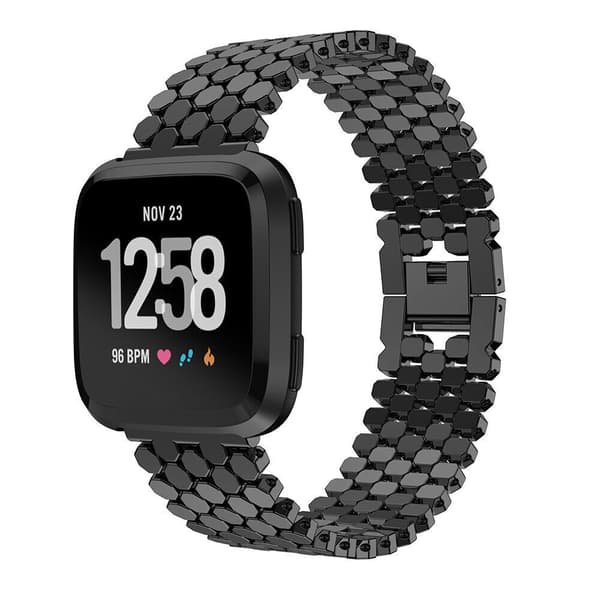INF Klokkerem i rustfritt stål for Fitbit Versa Smartwatch - Fiskeskaladesign Fitbit Versa 2