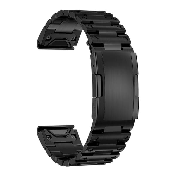 INF Klockarmband i rostfritt stål för Garmin-klockor Svart 22 mm