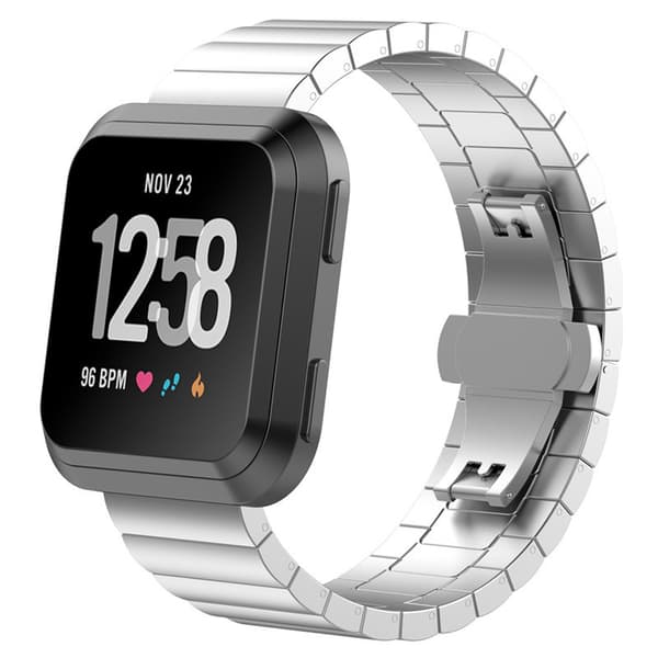 INF Ruostumattomasta teräksestä valmistettu perhoslukko kellon ranneke Fitbit Versa/Lite -laitteelle 0